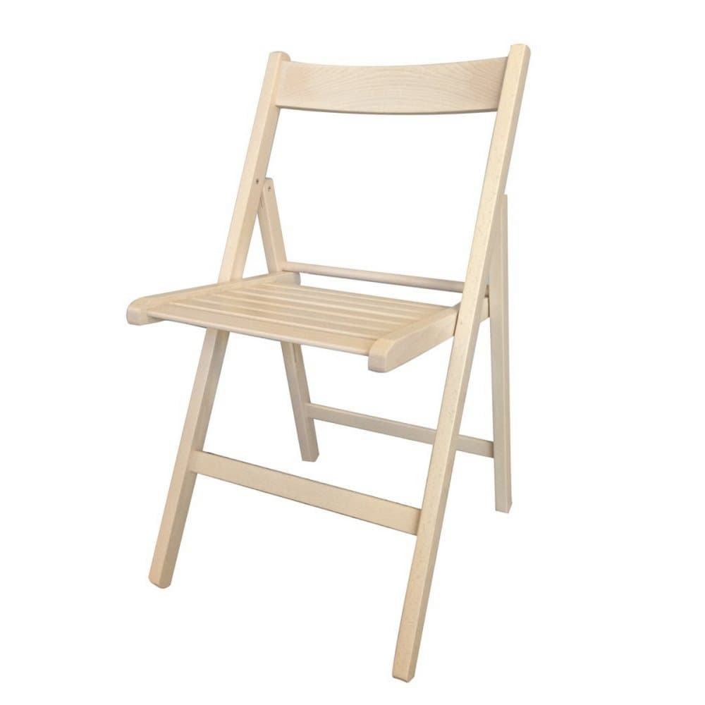 Hopfällbar Stol Beige bokträ (79 x 42,5 x 47,5 cm)