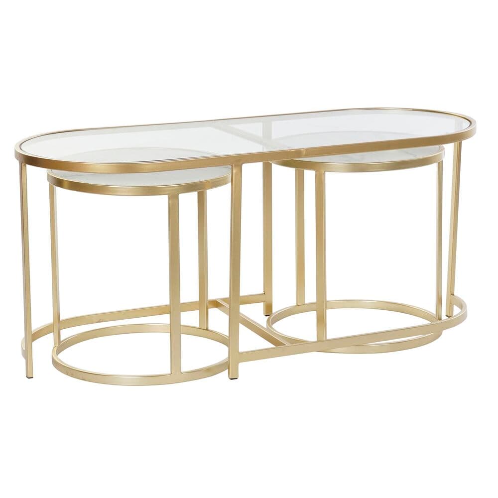 Set om 3 bord DKD Home Decor Glas Metall (100 x 40 x 45 cm)