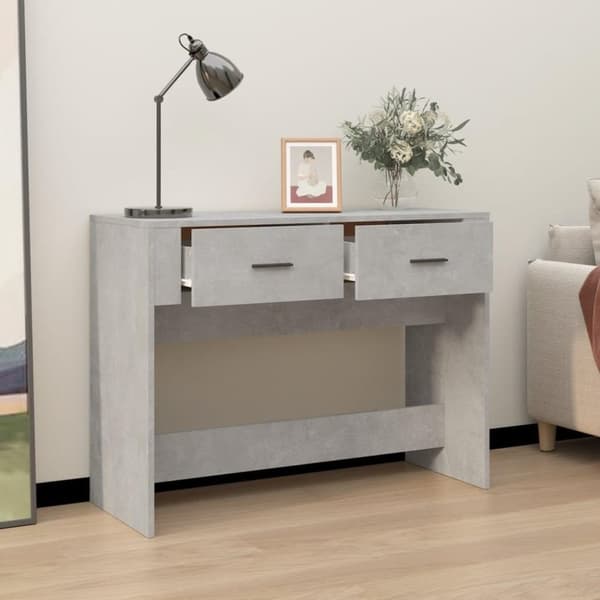 vidaXL konsolbord 100x39x75 cm konstrueret træ betongrå
