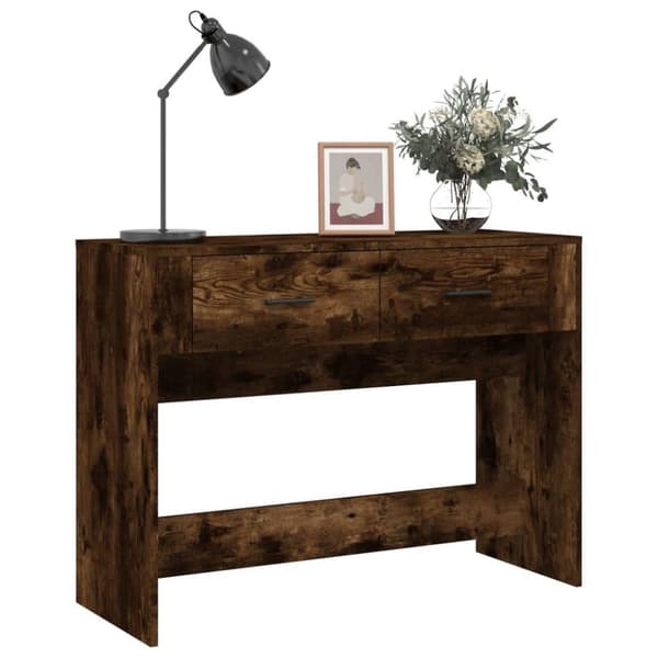 vidaXL konsolbord 100x39x75 cm konstrueret træ røget egetræsfarve