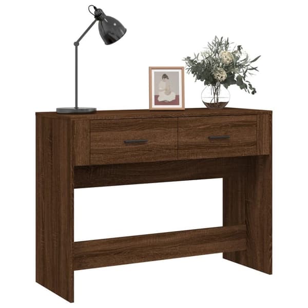 vidaXL konsolbord 100x39x75 cm konstrueret træ Brun egetræ