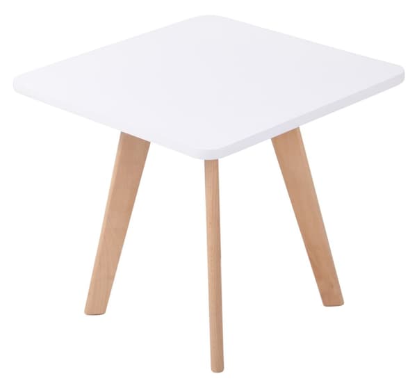 CLP Sidebord Almeria kantet hvid-natura (eckig)