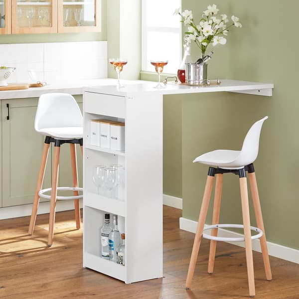SoBuy Barbord med förvaringshylla Matbord FWT101 Vit