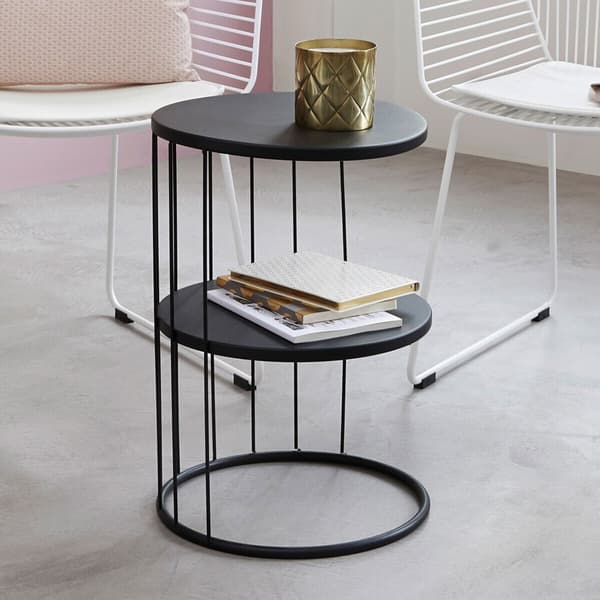 Atmosphera Sidobord Metal Svart