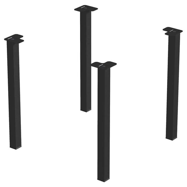 Emuca Firkantede Ben Til Bord 50 X 50 Mm Sort