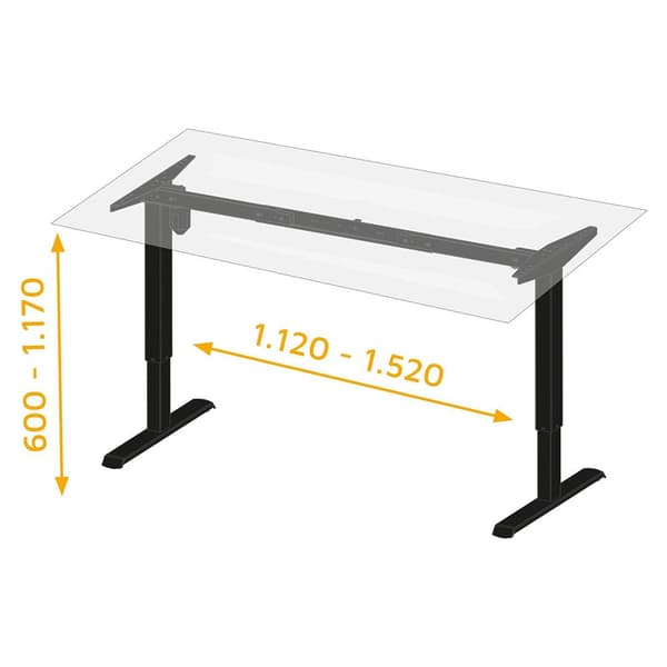 Emuca Motoriserat Bord Justerbart In Lift Table Silver