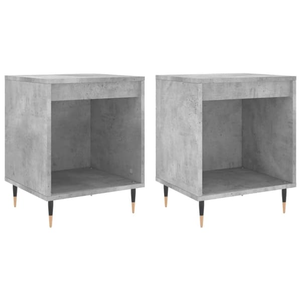 Yöpöydät 2 kpl betoninharmaa 40x35x50 cm tekninen puu