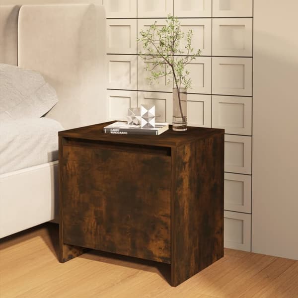 sengeborde 2 stk. 45x34x44,5 cm konstrueret træ røget egetræ