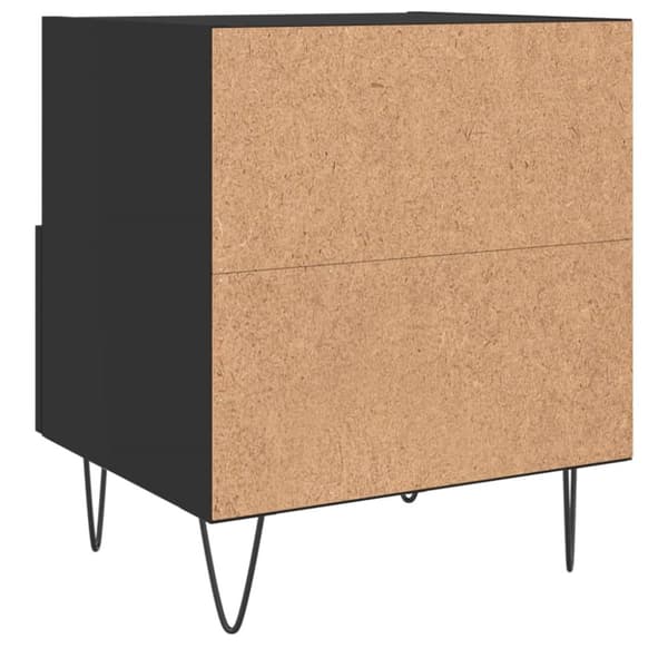 sengeborde 2 stk. 40x35x47,5 cm konstrueret træ sort