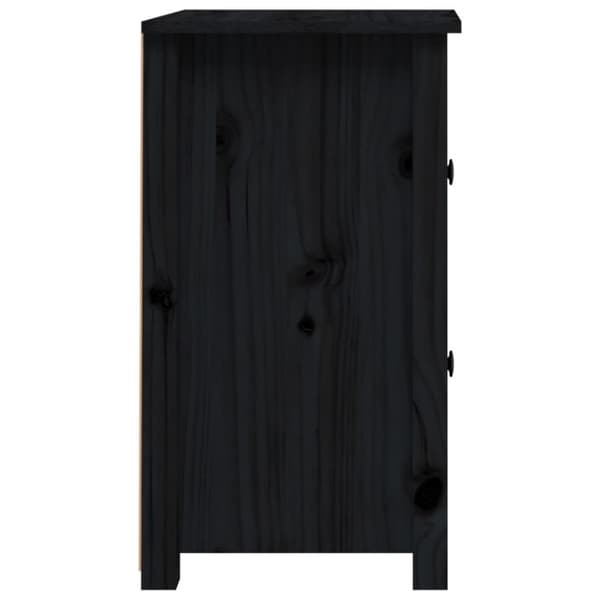 Sängbord 2 st svart 40x35x61,5 cm massiv furu