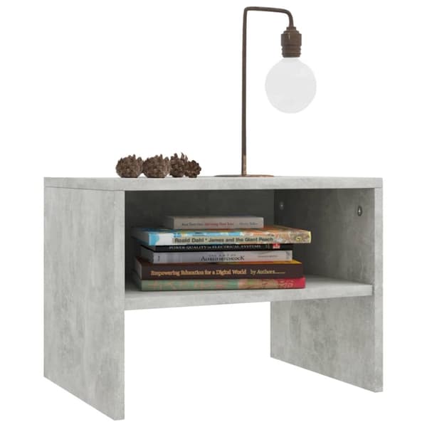 sengebord 40x30x30 cm konstrueret træ Betongrå
