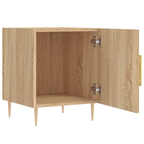 sengeborde 2 stk. 40x40x50 cm konstrueret træ sonoma-eg