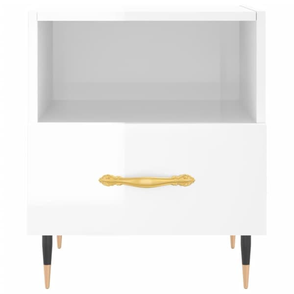sengebord 40x35x47,5 cm konstrueret træ hvid højglans