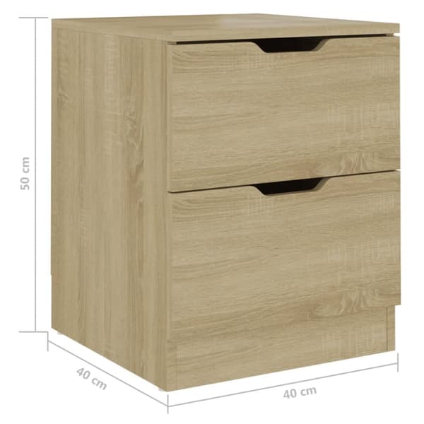sengeborde 2 stk. 40x40x50 cm spånplade sonoma-eg