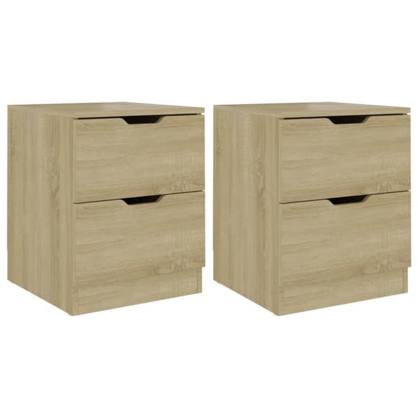 sengeborde 2 stk. 40x40x50 cm spånplade sonoma-eg