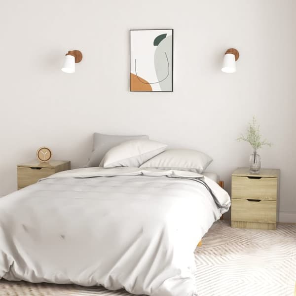 sengeborde 2 stk. 40x40x50 cm spånplade sonoma-eg