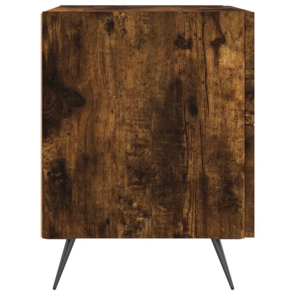 Sängbord 2 st rökfärgad ek 40x35x47,5 cm konstruerat trä