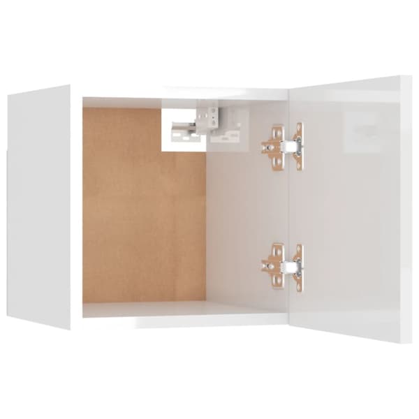 sengeskabe 2 stk. 30,5x30x30 cm konstrueret træ hvid højglans