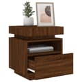 Pikkukuva 4 / 10: Yöpöytä LED-valoilla ruskea tammi 40x39x48,5 cm