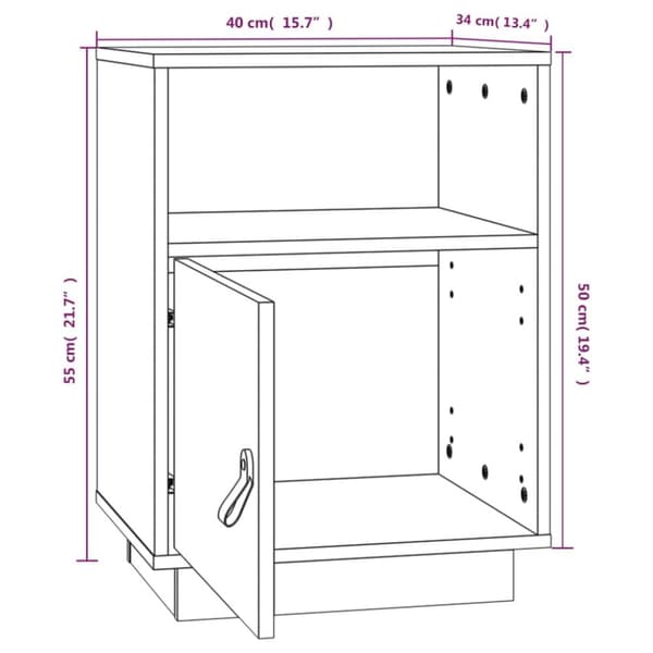 sengeborde 2 stk. 40x34x55 cm massivt fyrretræ hvid