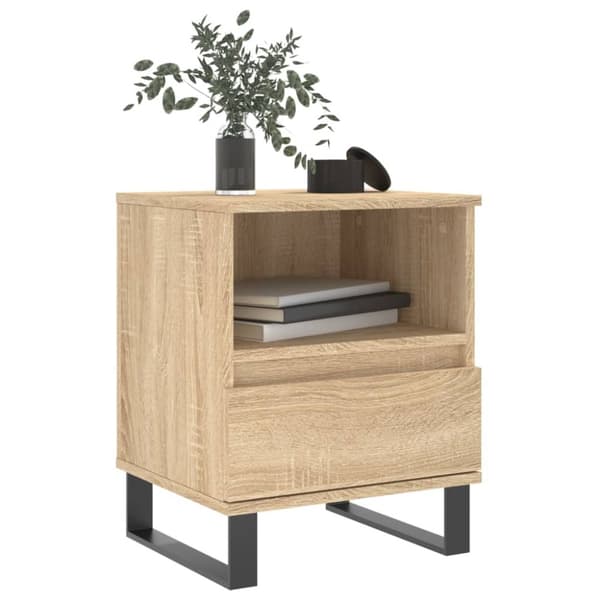 sengeborde 2 stk. 40x35x50 cm konstrueret træ sonoma-eg