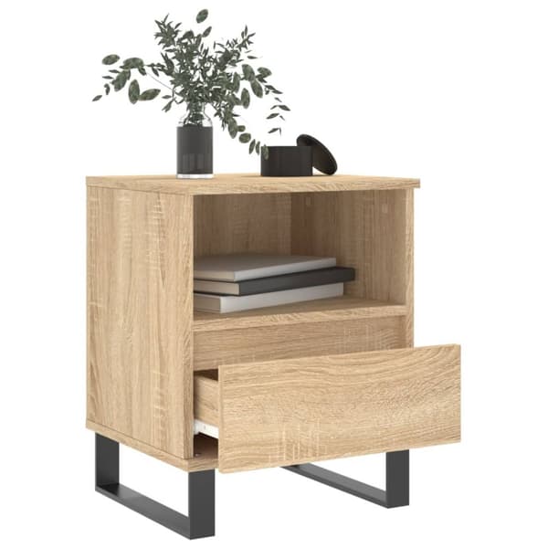 sengeborde 2 stk. 40x35x50 cm konstrueret træ sonoma-eg