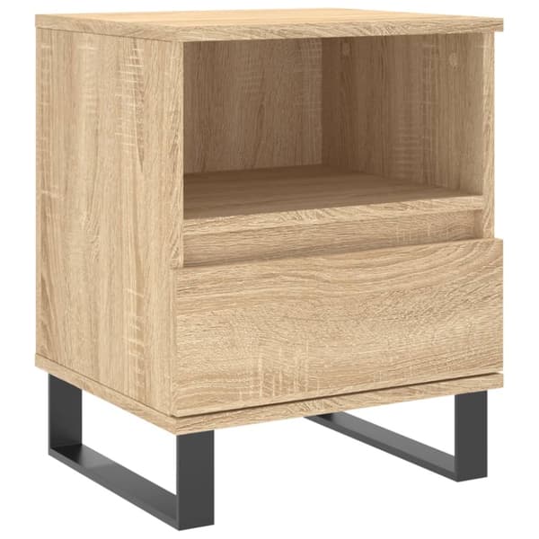 sengeborde 2 stk. 40x35x50 cm konstrueret træ sonoma-eg