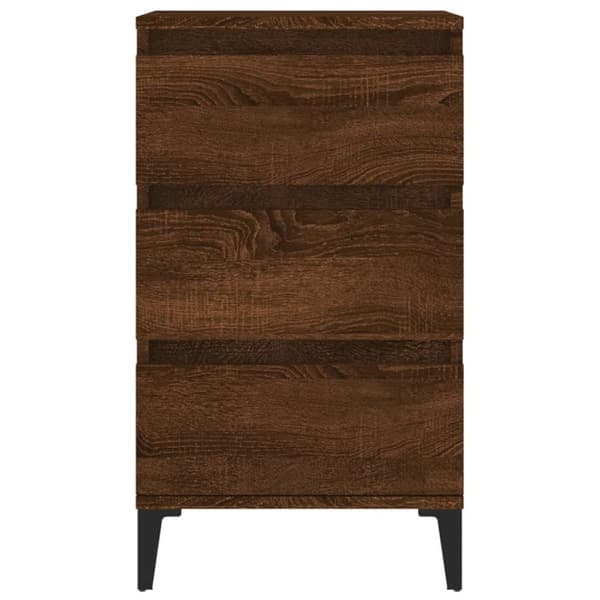 Sängbord rökfärgad brun ek 40x35x70 cm konstruerat trä
