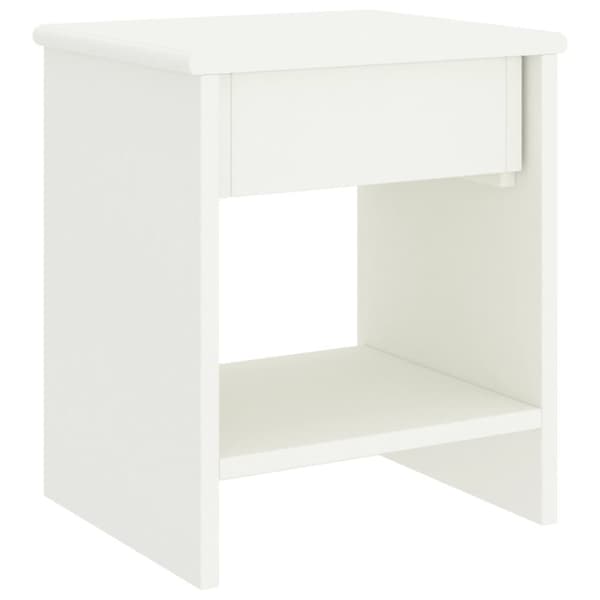 sengebord 35x30x40 cm massivt fyrretræ hvid