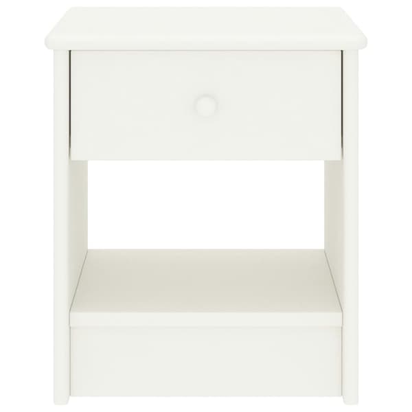 sengebord 35x30x40 cm massivt fyrretræ hvid