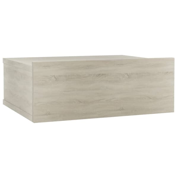 svævende natbord 40 x 30 x 15 cm konstrueret træ sonoma-eg
