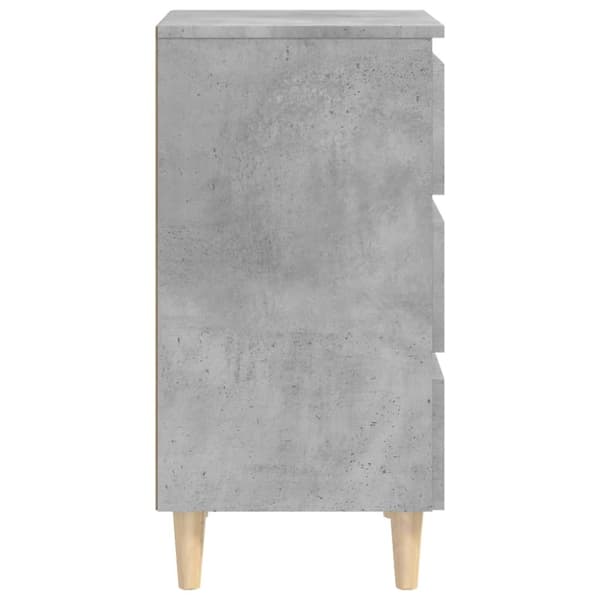 Yöpöytä täyspuiset jalat betoninharmaa 40x35x69 cm