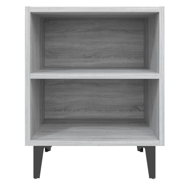 sengebord med metalben 40x30x50 cm grå sonoma-eg