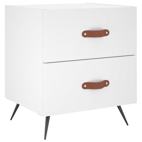 sengeborde 2 stk. 40x35x47,5 cm konstrueret træ hvid