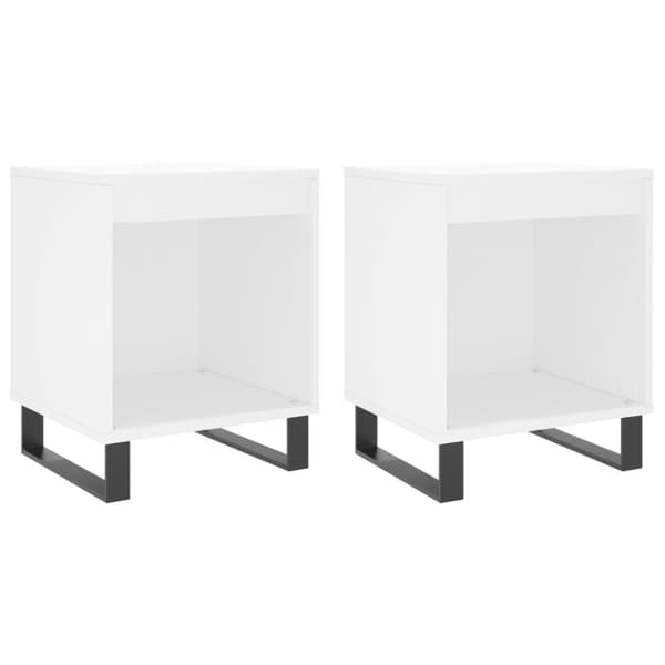sengeborde 2 stk. 40x35x50 cm konstrueret træ hvid