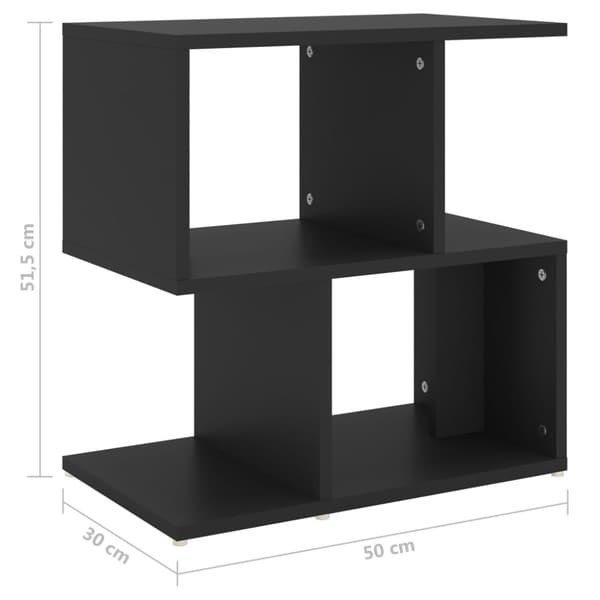 sengeskabe 2 stk. 50x30x51,5 cm spånplade sort