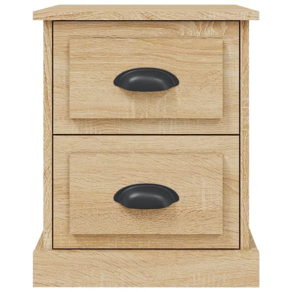 sengeborde 2 stk. 39x39x47,5 cm konstrueret træ sonoma-eg