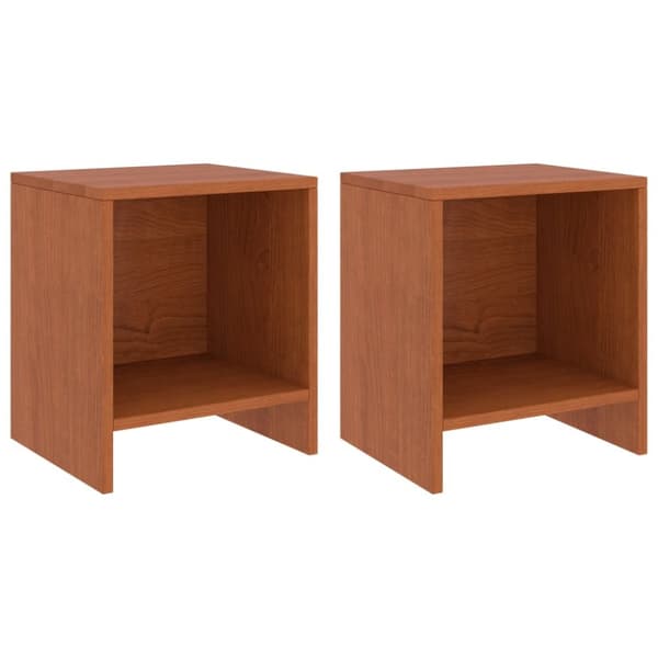 sengeborde 2 stk. 35x30x40 cm massivt fyrretræ honningbrun