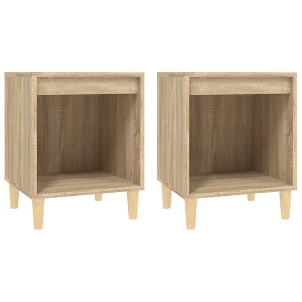 sengeborde 2 stk. 40x35x50 cm sonoma-eg