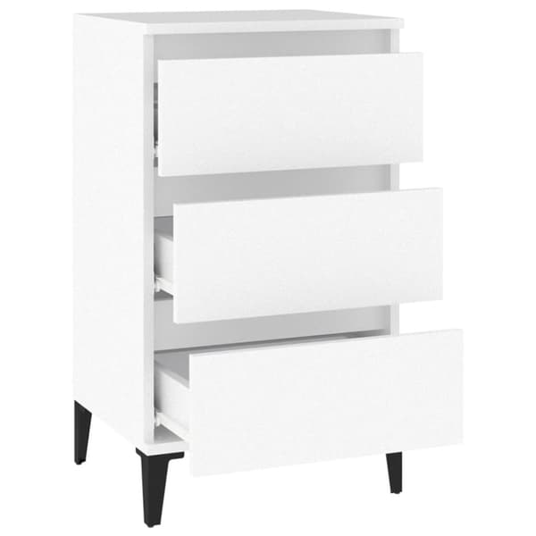 Sängbord vit 40x35x70 cm konstruerat trä