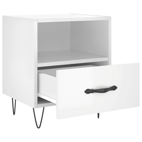 sengeborde 2 stk. 40x35x47,5 cm konstrueret træ hvid højglans