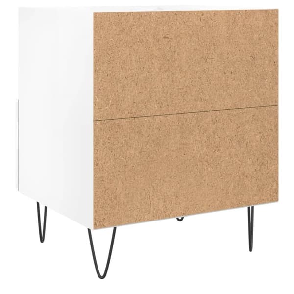 sengeborde 2 stk. 40x35x47,5 cm konstrueret træ hvid højglans