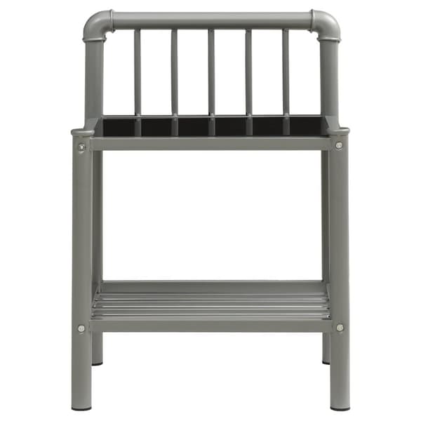 sengeskabe 2 stk. metal og glas grå og sort