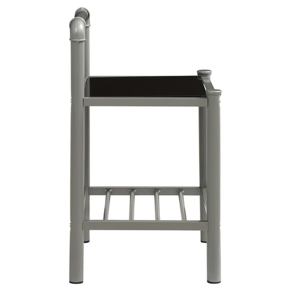 sengeskabe 2 stk. metal og glas grå og sort
