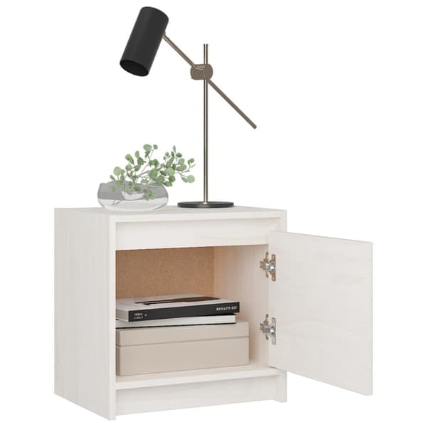 sengeborde 2 stk. 40x30,5x40 cm massivt fyrretræ hvid