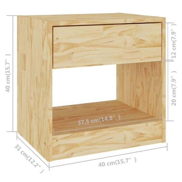 sengeborde 2 stk. 40x31x40 cm massivt fyrretræ