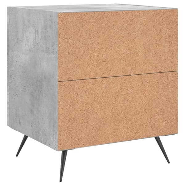 Yöpöydät 2 kpl betoninharmaa 40x35x47,5 cm tekninen puu