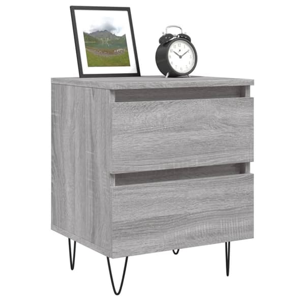Yöpöydät 2 kpl harmaa Sonoma 40x35x50 cm tekninen puu