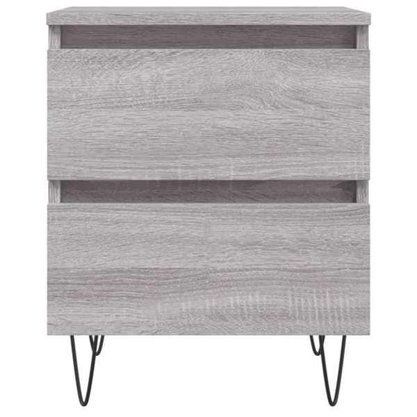 Yöpöydät 2 kpl harmaa Sonoma 40x35x50 cm tekninen puu
