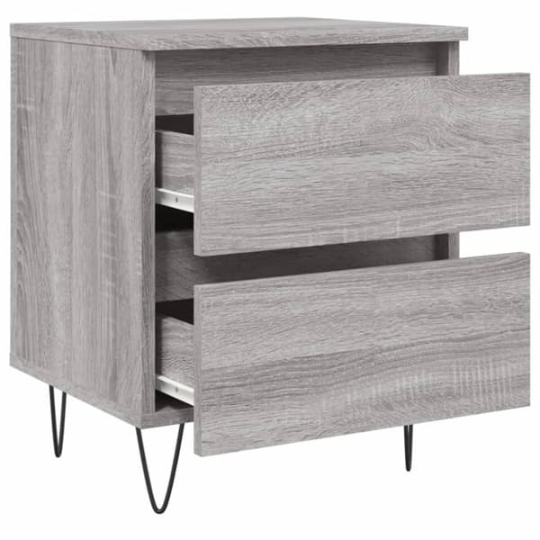 Yöpöydät 2 kpl harmaa Sonoma 40x35x50 cm tekninen puu